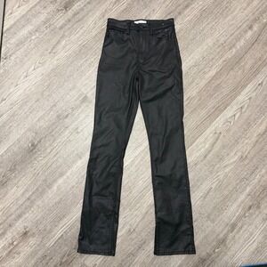 Abercrombie & Fitch 90s Slim Straight Ultra High Rise Coated Black Pants 27 TALL